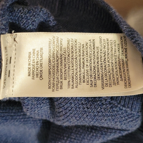 Polo Ralph Lauren Pima Cotton XLarge Blue Quarter Zip Sweater - Picture 7 of 8